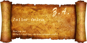 Zeller Anina névjegykártya